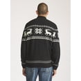 thumbnail image 3 of Chaps Men’s and Big Men’s Holiday Fair Isle Quarter Zip Sweater, Sizes S-2XL, 3 of 7