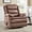 Light Brown, variant on Bonzy Home Swivel Rocker Recliner, Manual Recliner Chair, Breathable Faux Leather Reclining Chairs with Overstuffed Arm and Back, Living Room Single Sofa Recliner, Brown