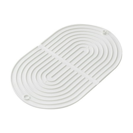 

Thinsont Drain Pad Tray Cup Drying Mat Foldable Resistant Wear Resistant Cushion Kitchen Countertop Tableware Accessory White
