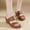 Brown, variant on Chunky Platform Sandals Women Comfy Padded Wedge Sandals Square Open Toe Soft Mules Platform Slides For Women Summer Casual Flatform Shoes