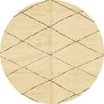 thumbnail image 1 of Ahgly Company Indoor Round Abstract Sun Yellow Solid Area Rugs, 3' Round, 1 of 6