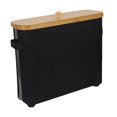 thumbnail image 3 of deevoka Toilet Paper Holder with Bamboo Lid Accessories,Folding Toilet Paper Roll Storage,Toilet Paper Storage Basket for Closet,Dorm black, 3 of 9
