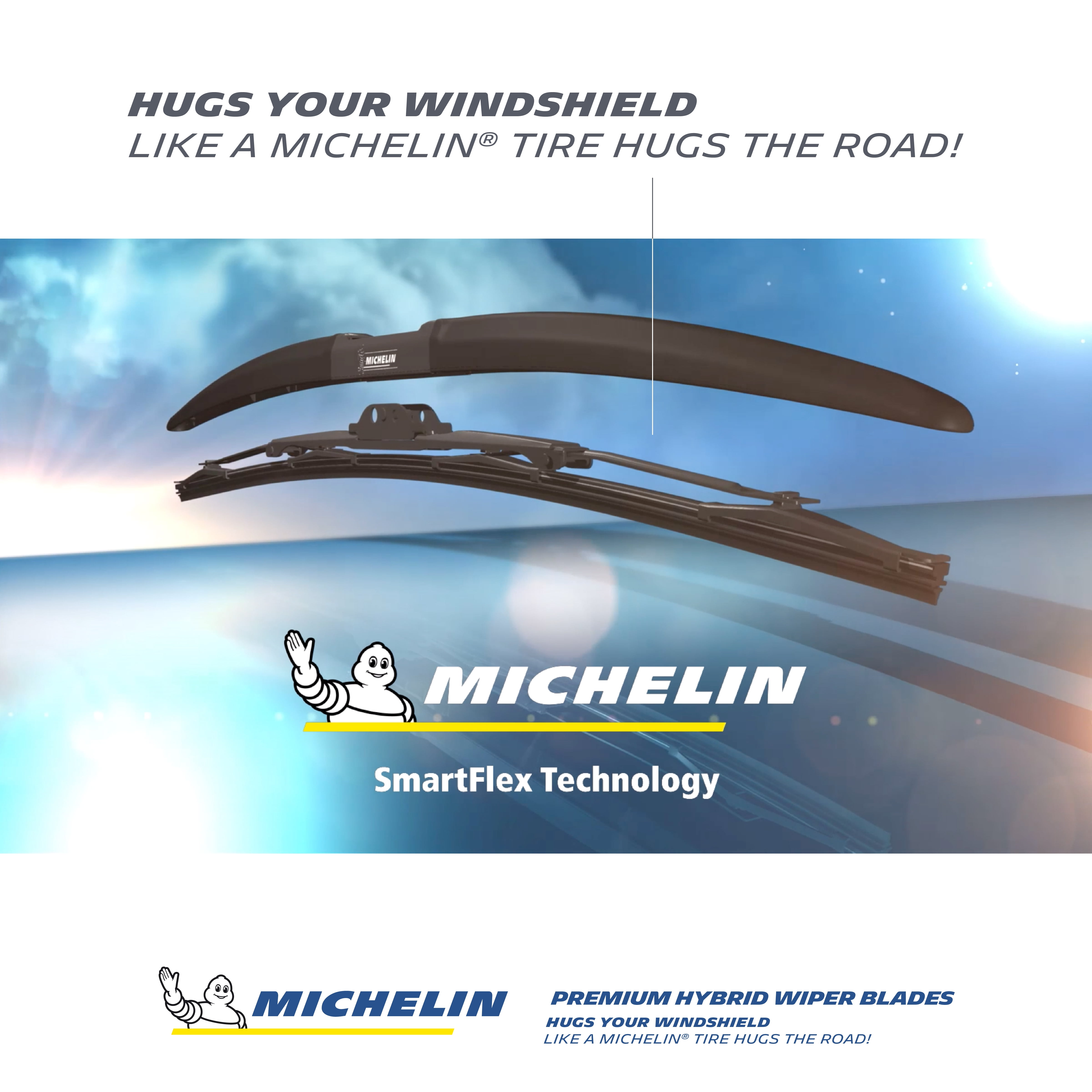 20 Pack of 1 Michelin 8020 Stealth Hybrid Windshield Wiper Blade with Smart Flex Design 