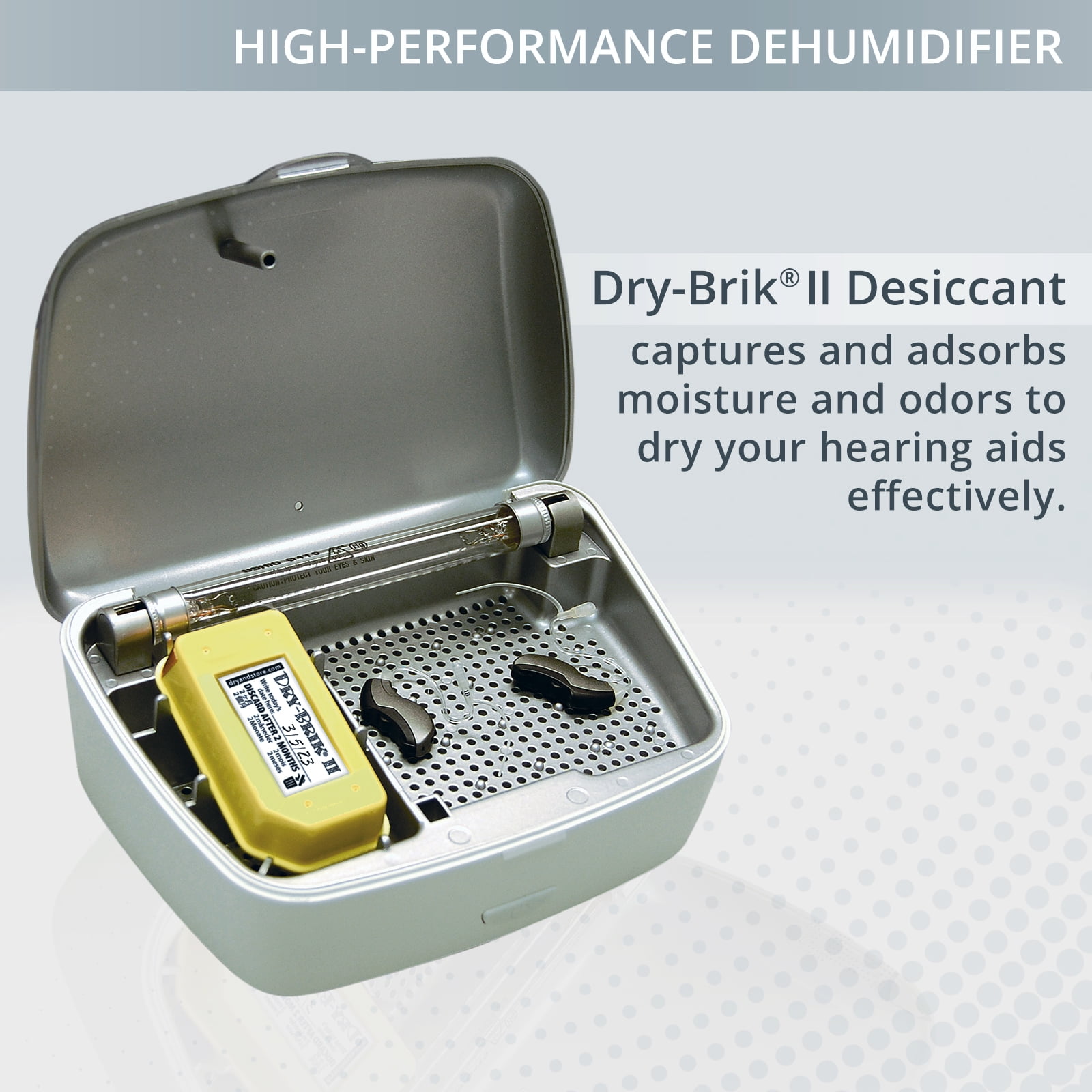 Global II by Dry & Store Electric Hearing Aid Dehumidifier with UV-C Lamp