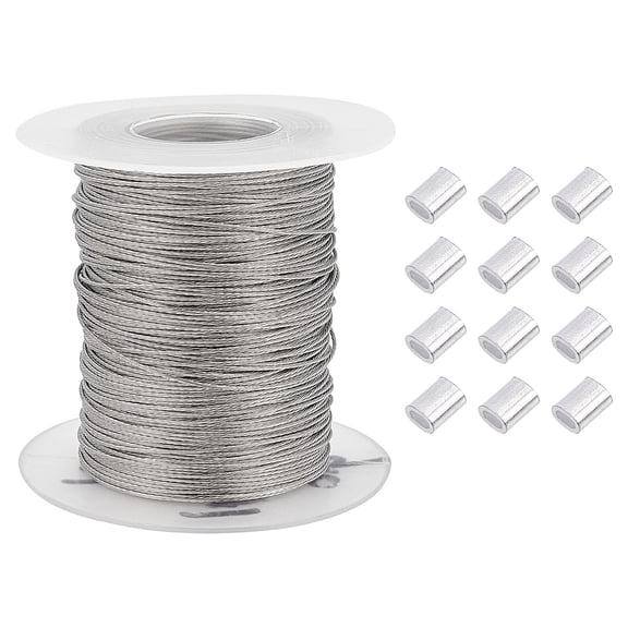 1roll 304 Stainless Steel Wire Rope Jewelry Making Material Stainless Steel color 0.6mm 100m/roll DIY