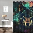 thumbnail image 2 of Orinice Wolf Triangle Star Bathroom Decor Set with Hooks 100% Polyester Washable Shower Curtain Set 69x72, 2 of 7