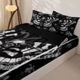 thumbnail image 3 of Homewish Goth Skull Moths Zipper Twin Comforter Sets with Fitted Sheet and 2 Pillowcases,Vintage Flowers Zipper Bedding Set,Black Gray,Halloween Bed Set,Black Reversible,4pcs, 3 of 8