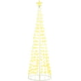 thumbnail image 3 of Yaheetech 7.5FT Lighted Christmas Cone Tree with Star, White, 3 of 7