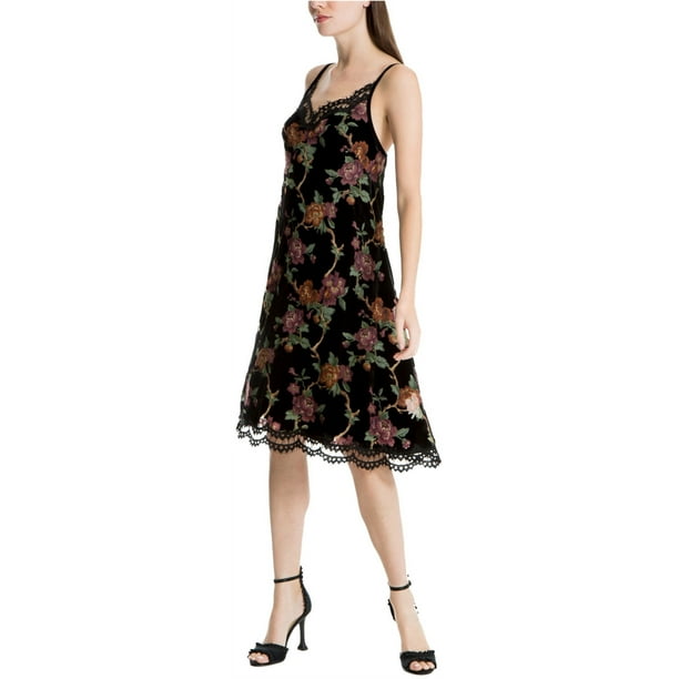 Max Studio London Womens Casual Slip Dress Black Large