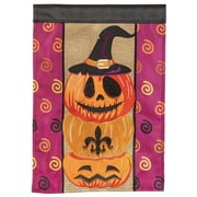 Magnolia Gardens M001459 Jackolanter Fleur De Lis Double Applique Garden Flag - Large