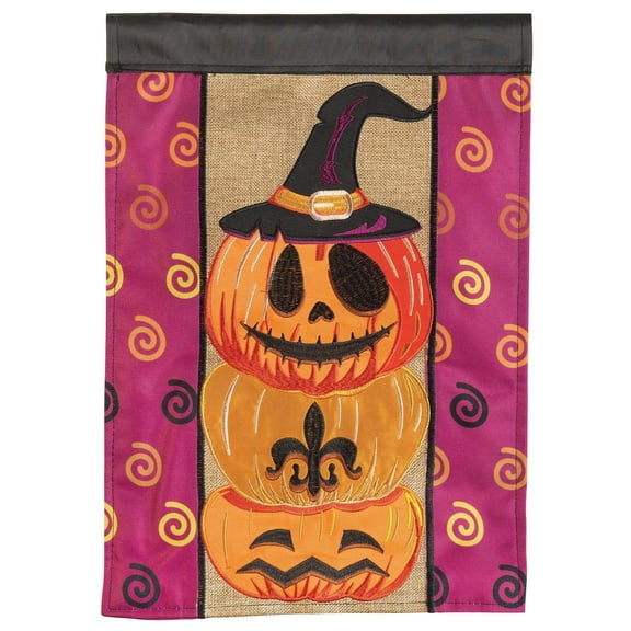 Magnolia Gardens M001459 Jackolanter Fleur De Lis Double Applique Garden Flag - Large