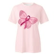 thumbnail image 4 of Hauts de Printemps pour Femmes Rose Mode Imprimé Manches Courtes Col Rond Blouse Décontractée T-Shirts Surdimensionnés pour Femmes Rose TG, 4 of 4