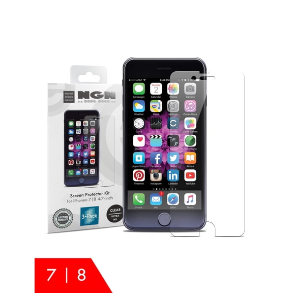 Screen Protector Kit for iPhone 7 and 8, 4.7-inch (Clear Ultra HD) 3-Pack