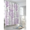 thumbnail image 3 of Fsddascl Purple Gray Coral Coastal Shower Curtain Set - 48" x 72" Washable Bathtub Curtain with 12 Hooks, Summer Beach Seaside Nautical Waterproof Fabric Stall Shower Curtains for Bathroom/Bathtub, 3 of 6