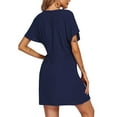 thumbnail image 1 of Vestido Qarigey con cuello en V para mujer Sexy de manga corta Azul oscuro S AP011470-06, 1 of 6