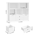 thumbnail image 2 of Homfa Kids Toy Storage Organizer, 5 Cubby Children Bookcase and Bookshelf with 4 Drawer on Wheels for Playroom, White, 2 of 7