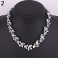 thumbnail image 3 of Opolski Women Vintage Charm Crystal Flower Pendant Necklace Silver, 3 of 4