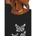 thumbnail image 3 of FASHIONWT Women Pure Color Print Long Sleeve Pullover Top Loose Base T-Shirt, 3 of 4