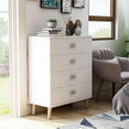 thumbnail image 2 of Bowery Hill Mid-Century Contemporary Wood 4-Drawer Chest in White, 2 of 8