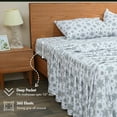 thumbnail image 6 of RUVANTI Flannel Sheets King Size - GOTS Certified 100% Organic Cotton, 4 Piece Warm, Soft & Breathable Set, Deep Pocket Snug Fit, Double Brushed Cozy All Season Bedding, Crystal Noir, 6 of 9