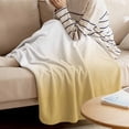 thumbnail image 4 of Throw Blanket for Couch Gradient Color Soft Fleece Flannel Blankets Cozy Lightweight Blanket for Home Sofa Living Room White Yellow Bed Throws 50" x 60", 4 of 9