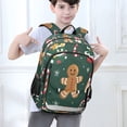 thumbnail image 6 of FORMRS Unisex School Backpack 17" Student Travel Bag with Laptop Compartment, Green Christmas Gingerbread, 6 of 7