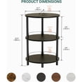 thumbnail image 2 of Small Nesting Coffee Table - 3-Tier Oval Accent Table for Small Spaces, Rustic Wood and Metal Couch End Table, Nightstand for Bedroom or End Table Living Room, Easy to Assemble, Charcoal Wenge, 2 of 7