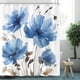 thumbnail image 2 of Cortina de ducha con diseño floral, cortina de ducha con diseño de plantas de colores, tela decorativa para baño, juego con 12 ganchos, flores, 2, 72 x 72 pulgadas, 2 of 4