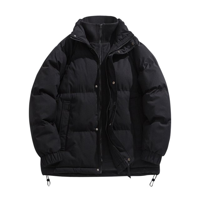 Styesk Jackets for Men Zipper Up Warm Jackets Solid Color Puffer Jacket Outdoor Plus Size Work Coats Comfy Casual Wind Breaker Jackets with Pockets