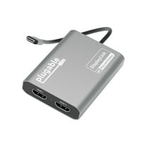 Plugable USB C to HDMI Adapter, Dual Monitor 4K 60Hz for Apple Mac M1/M2/M3, DisplayLink Multiple Displays for Thunderbolt Macbook or iMac, Driver Required (USBC-6950M)