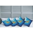 thumbnail image 6 of Ambesonne Turtle Throw Pillow Cover 4 Pack, Blue Waters Swimming, 18", Blue Yellow Dark Brown, 6 of 6