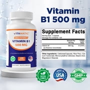 Vitamatic Vitamin B1 (Thiamine) 500mg, 120 Capsule