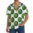 thumbnail image 3 of Vsdgher Happy Watermelon Print Men's Wrinkle Free Untucked Cuban Shirt Business Casual Button Down Shirts Short Sleeve Shirt, 3 of 7