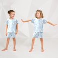 thumbnail image 5 of White Flower Summer Pajama Set Soft Cotton Short Sleeve Sleepwear 2PCS Pajama Sets Breathable Lounge Set Size 10Y, 5 of 7