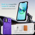 thumbnail image 3 of Case for iPhone 13 mini / 12 mini 5.4" with Invisible Fold Holder Stand, Magnetic Wireless Charging,Sliding camera casing,Shockproof Dropproof Tough Rugged Protective Case Cover,Purple, 3 of 10