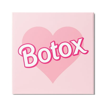 Stupell Industries Pink Heart Botox Inspirational Painting Gallery Wrapped Canvas Print Wall Art, 24 x 24