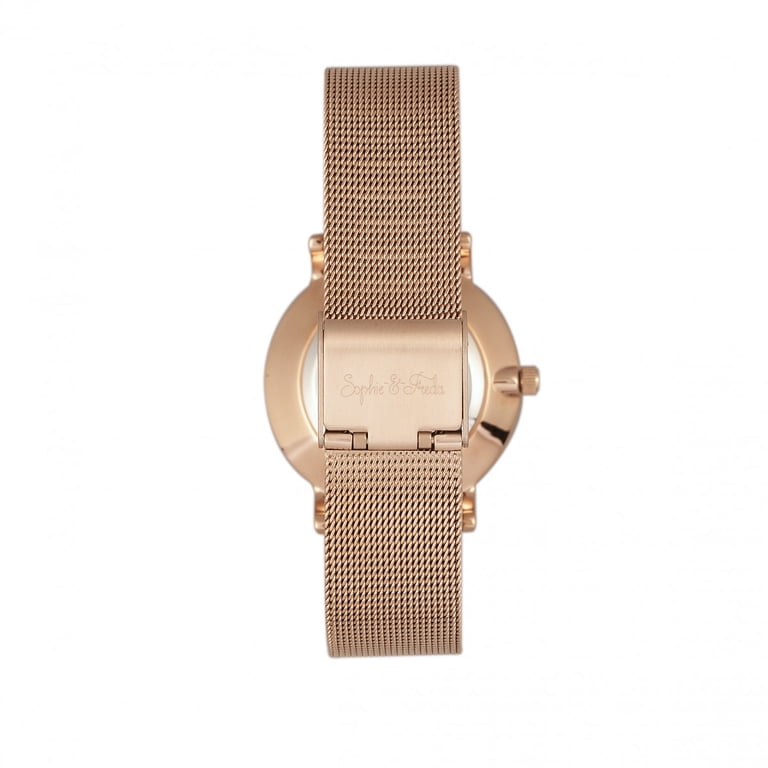Mesh Bracelet Watch W/Swarovski Crystals - Rose Gold  display picture 1