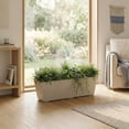 thumbnail image 3 of Ecobo 13.8 inches Eco-Friendly Rectangular Planter box, Elemento Indoor/Outdoor use, Durable, Versatile & Lightweight, Designed by Brazilian Artisans, Contemporary All-Weather Desgn - Beige, 3 of 6