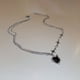 thumbnail image 4 of Con diamantes corazón collar de barbilla moda diseño creativo sentido clavícula cadena elemento colgante joyería femenina, 4 of 5