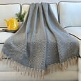 thumbnail image 2 of Harkaari, Chevron Alternate Pattern 100% Cotton Throw with Fringe Ends, Oversized: 50" x 70", 2 of 3