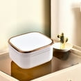 thumbnail image 6 of Small Trash Can with Lid, Mini Trash Can for Bathroom, Office and Bedroom, Small Bathroom Garbage Can with Swing Top, Compact Waste Basket for Desk, Dorm & Home, White - Xuniizn, 6 of 9