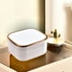 thumbnail image 5 of Cubo de basura de escritorio blanco, cocina, tipo de empuje, doble cubo, bolsa de basura oculta, 5 of 8
