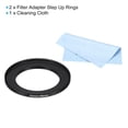 thumbnail image 3 of Uxcell 43mm-58mm Step Up Ring with Cleaning Cloth, 2 Pack Camera Lens Filter Adapter Ring, Black, 3 of 6