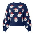 thumbnail image 4 of zaveiop Ugly Christmas Sweaters for Women Soft Acrylic Blend Cute Fuzzy Funny Wintertime Holiday Parties Knitted Pullover (Dark Blue, S), 4 of 4