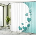 thumbnail image 5 of Ambesonne Turquoise Shower Curtain, Hearts Valentines, 69"Wx84"L, Turquoise White Teal, 5 of 5