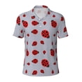 thumbnail image 2 of Daiia Ladybug Pattern Men’s Polo Shirts,Solid Deck Shirt,Classic Fit, Breathable Cotton Polo for Casual and Sport Wear-X-Large, 2 of 7