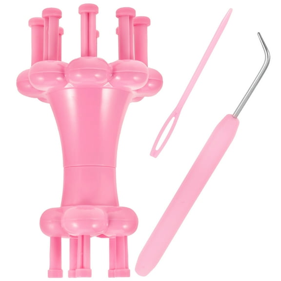 HONMEET Diy Knitting Craft Tool Pink Plastic 1 Set 4.5X2.8X2.8In