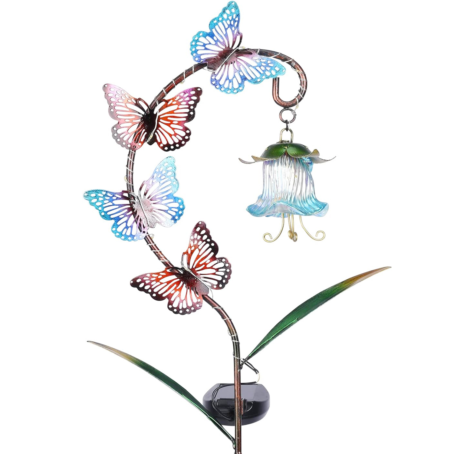 Outdoor Solar Lights Stake Garden Decorative ,Butterfly Solar Garden Lantern Lights Metal Butterfly Decorative Landscape Path Lights Solar Pathway Lights for Garden, Lawn, Patio, Yard Decor