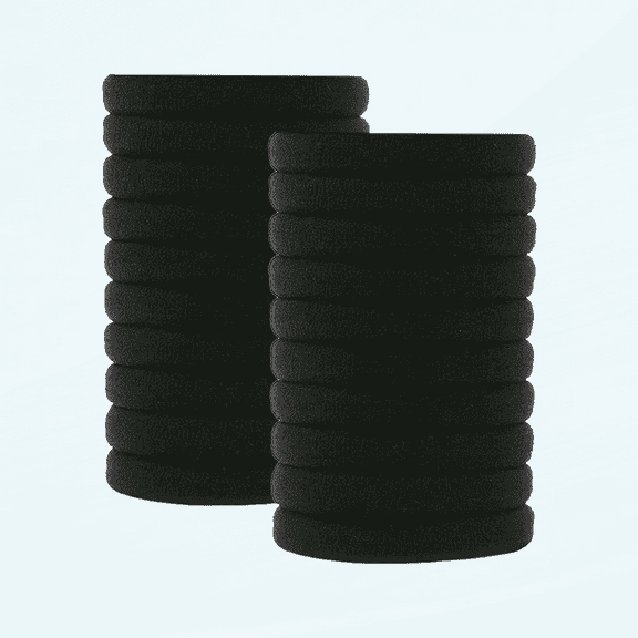 Black Hair Ties for Women, Cotton Seamless Hair Bands, Elastic Ponytail Holders Headband Scrunchies Hair Accessories, No Damage for Thick Hair, 3Cm in Diameter (20PCS, A)