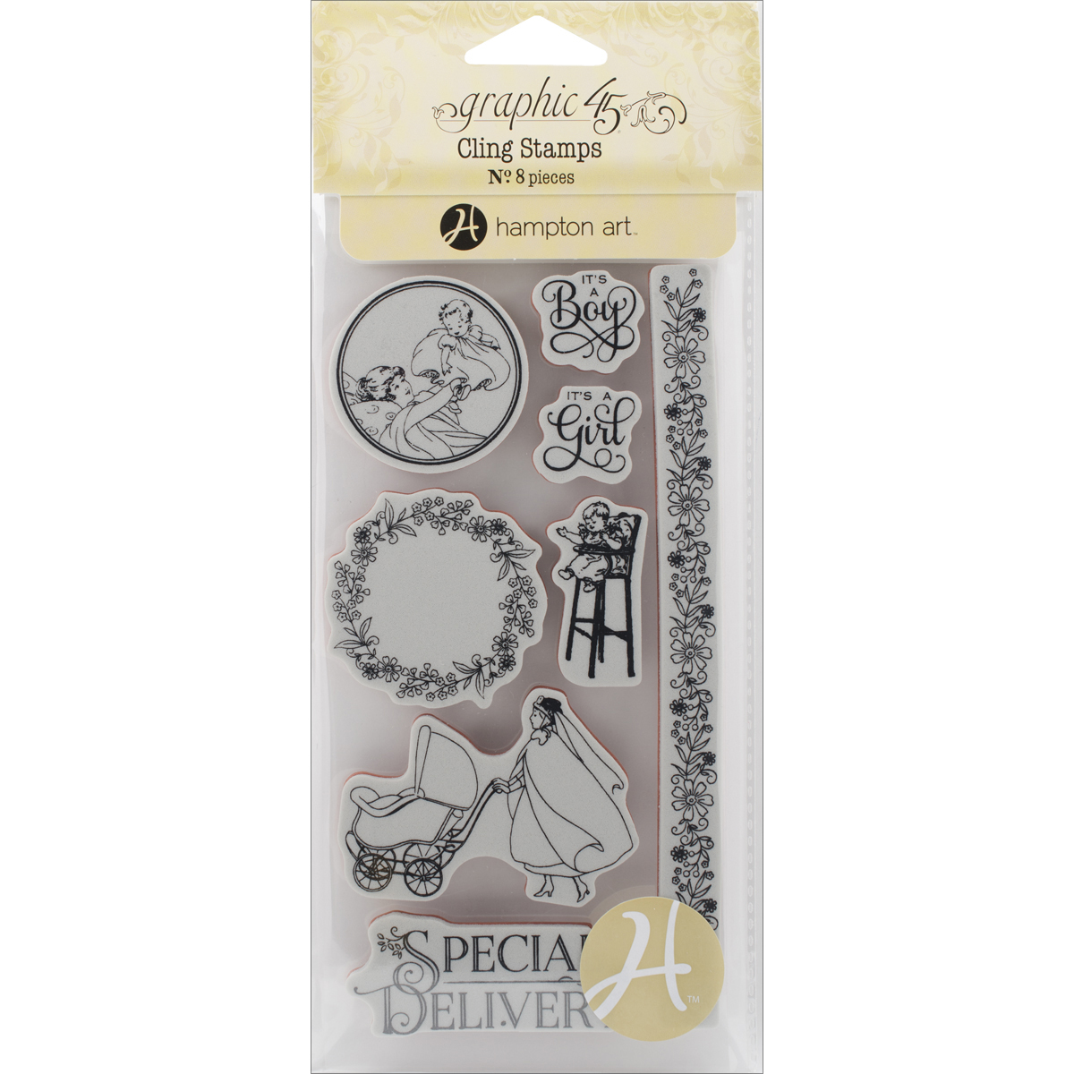 Graphic 45 Precious Memories Cling StampsPrecious Memories 3, Pk 1